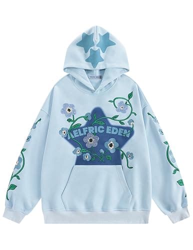 Aelfric Eden Floral Eden Star Pullover Hoodie Embroidery Graphic Hoodies Y2K Oversized Hooded Sweatshirt - Image 1