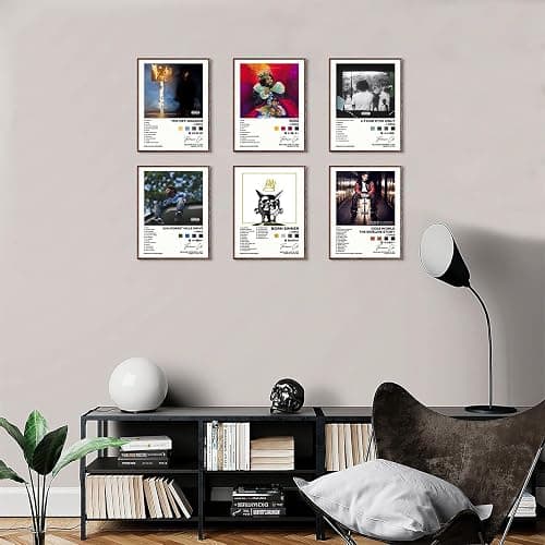 J Poster COLE Album Cover Signed Limited Posters Print Rapper Music Posters Canvas Wall Art Room Aesthetic Set of 6 for Teen and Girls Dorm Decor 8x10 inch Unframed thumbnail 4