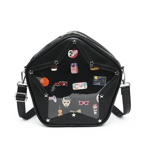 CHERRY SAUCE Kawaii Star PU Leather Ita Bag Y2k Shoulder Crossbody Bag Aesthetic Cute Pin Display - Image 1