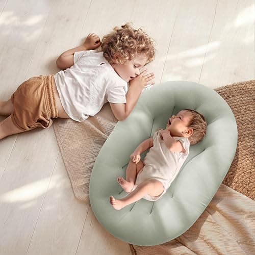 Happle sunny Baby Lounger for Newborn: Portable & Lightweight Pillow | Tummy Time Playtime & Diaper Changes - Skin-Friendly & Breathable for 0-12 Month Supervised Use thumbnail 2