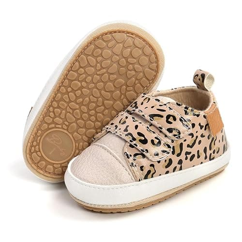 SOFMUO Baby Boys Girls High Top Ankle PU Leather Sneakers Soft Rubber Sole Infant Moccasins Newborn Oxford Loafers Anti-Slip Toddler Wedding Uniform Dress Shoes - Image 1