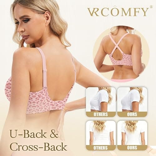 Jelly Wireless Bra Deep V Push Up Seamless T-Shirt Comfortable Plunge No Underwire Bras with Adjustable Straps Everyday Bras thumbnail 4