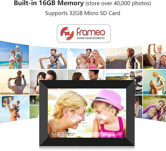 YENOCK FRAMEO Digital Photo Frame WiFi 10.1 Inch HD IPS LCD Touch Screen, 32GB Memory, Auto-Rotate, Wall-Mountable, Easy Setup to Share Photos & Videos via Free App from Anywhere thumbnail 6