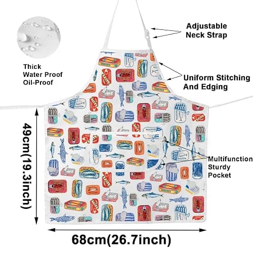 G2TUP Portugal Sardines Kitchen Apron Portuguese Sardines Gifts Tinned Fish Apron Portuguese Apron thumbnail 2