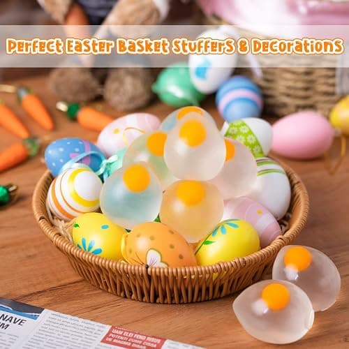 15 Pcs Egg Splat Ball, Funky Egg Splat Ball Stress Relief Easter Eggs Toys for Easter Hunts, Anxiety Reducer Sensory Play for Adult thumbnail 2