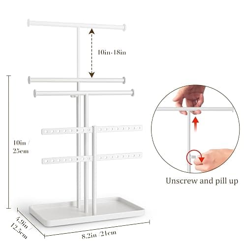 Josmimic Jewelry Holder Organizer Necklace Display: Metal Aesthetic Room Decor Tree Stand for Bracelet Hanger and Earrings Storage thumbnail 3