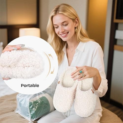 EverFoams Women's Fuzzy Slip-on Slippers Soft Comfy Memory Foam Indoor House Shoes thumbnail 8