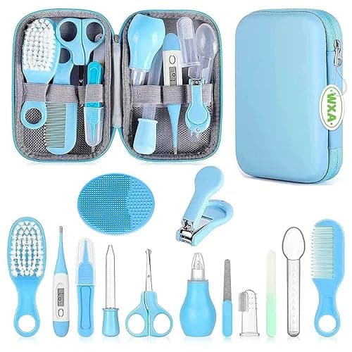 Baby Grooming Kit, Infant Safety Care Set with Hair Brush Comb Nail Clipper Nasal Aspirator,Baby Essentials Kit for Newborn Girls Boys - Image 1