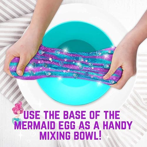 GirlZone Egg Mermaid Sparkle Slime Making Kit for Girls, 22 Fun Pieces to Make Sparkly Glow in The Dark Slime with Lots of Glitter Slime Add Ins thumbnail 7