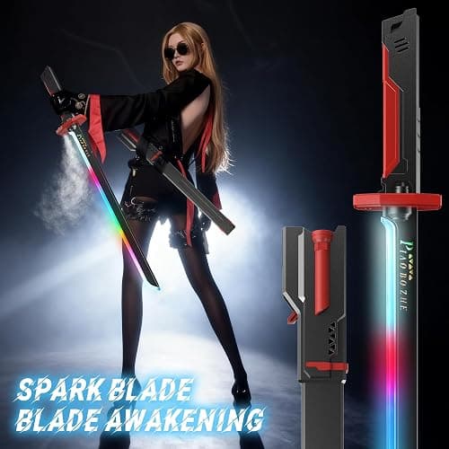 LED Light Up Sword, 31.5" Spark Sword with Mist/Fog, Motion-Activated Sound & Color Changing, USB-C Rechargeable Cosplay Sword Prop for Rave, Halloween & Parties, Adults & Kids thumbnail 5