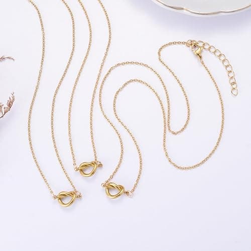 BFF Friendship Knot Infinity Necklace for 2 Best Friend Long Distance Birthday Jewelry Gifts for Her Women Bestie thumbnail 6