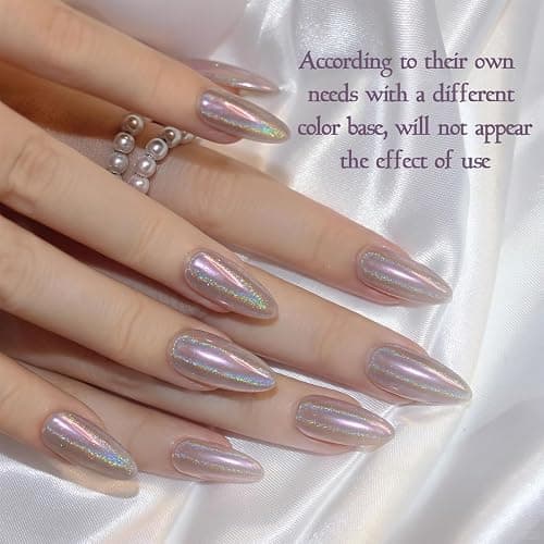 Artdone Chrome Nail Powder Magic White Pearl Kit Mirror Effect Silver Metallic Holographic Dip Nail Powder Decoration Iridescent Aurora Mermaid Pigment thumbnail 6