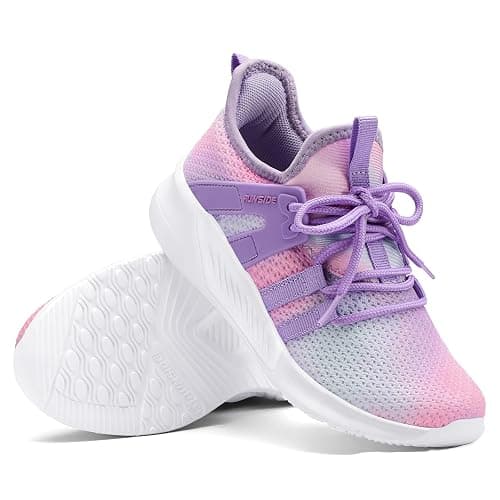 RUNSIDE Girls Tennis Shoes Lightweight Sports Kids Sneakers Lace-up for Running/Walking, Toddler/Little Kid/Big Kid thumbnail 4
