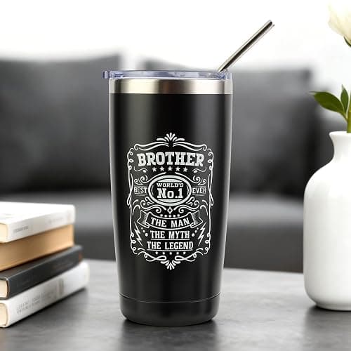 Brother Gifts for Men Christmas Gift Unique Gifts for Brother Including Tumbler Keychain Socks Pen Candle Bracelet Gift Card for Birthday Christmas thumbnail 2