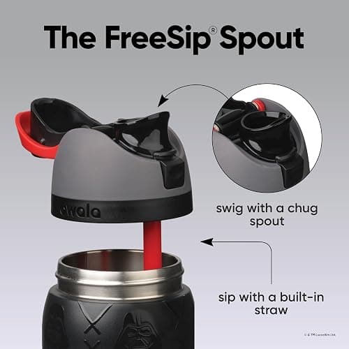 Star Wars Owala FreeSip Insulated Stainless Steel Water Bottle with Straw, BPA-Free Sports Water Bottle, Great for Travel, 32 Oz, Darth Vader thumbnail 5