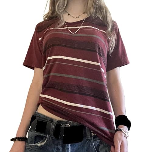Kodaruber Y2k Grunge Graphic Tees for Women Teen Girls Vintage Goth Aesthetic Baggy Shirts 2000s Emo Tops Summer Clothes - Image 1