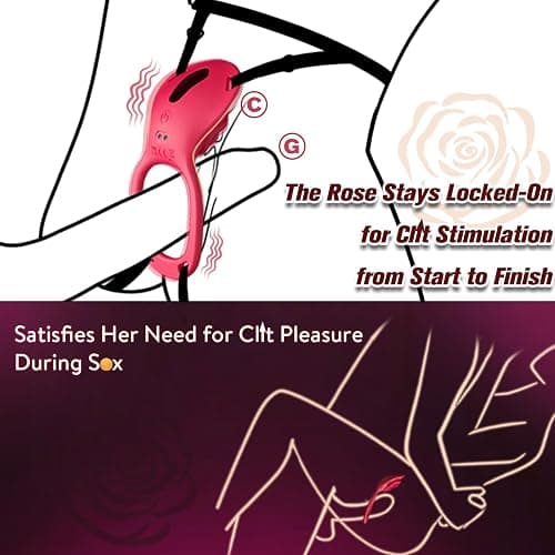 Couples Rose App Remote Control Wearable Vibrator, Couple Women Adult Sex Toys Games for Men, Hands Free Panty Clitoris Vibrator Vibrating Cock Ring, ZOOPLOU BDSM Female Sex Toy thumbnail 2