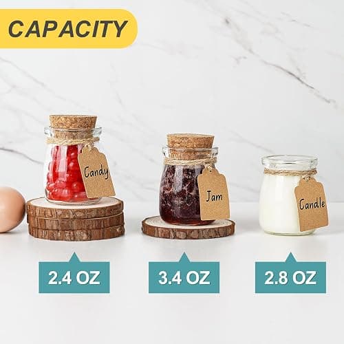 Ritayedet 40 Pack Glass Favor Jars with Cork Lid, 3.4 oz Small Glass Bottles for Wedding Favor, Baby Shower, Party Favor, Gift Jars for Candy, Bonus Twine and Labels thumbnail 8