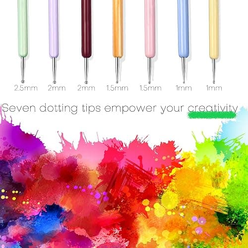 7PCS Nail Art Brushes, Nail Design Painting Brush Set with Nail Polish Brush, Nail Liner Brush, Nail Extension Gel Brush, Builder Nail Gel Brush, and Multi-Size Dotting Pens for DIY Nail Art thumbnail 4