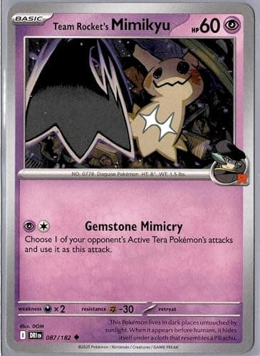 Pokemon - Team Rocket’s Mimikyu 071/182 – Destined Rivals – Pokemon Single Card - Image 1