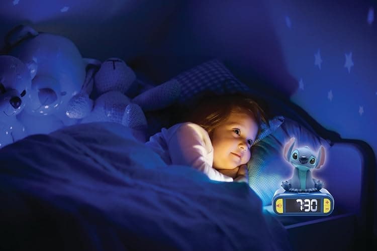 LEXiBOOK, Disney Stitch, Stitch Nightlight Alarm Clock, Sounds and Melodies, LCD Backlit Screen, Luminous, Snooze, Blue, RL800D thumbnail 5