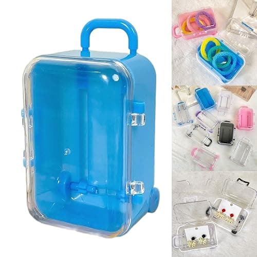 ZHORCIN Miniature Luggage Suitcase Storage Trolley Case Travel Holiday Toy Candy Box Handbag Model For Dolls Accessory thumbnail 4