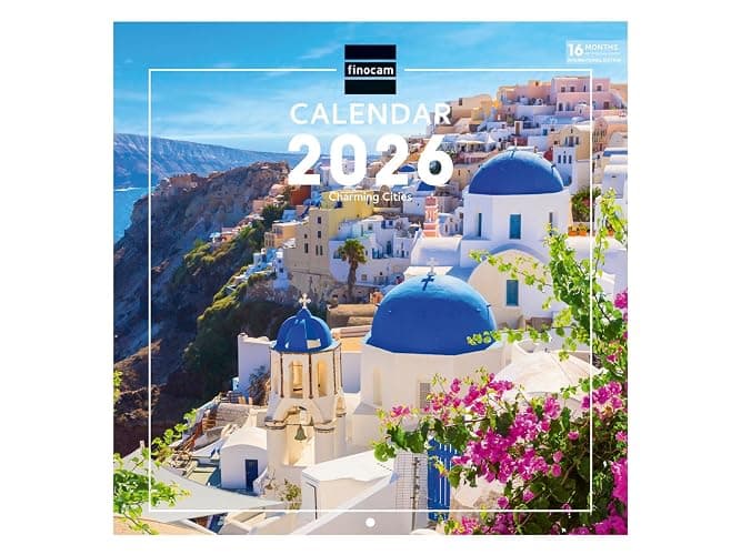 Finocam – Calendrier mural 2026 30 x 30 cm 1 Mois par page Janvier – Décembre 2026 + Sept.-Déc. 2025 (4 mois) réduits | Calendrier 2026 | Images Charming – International - Image 1
