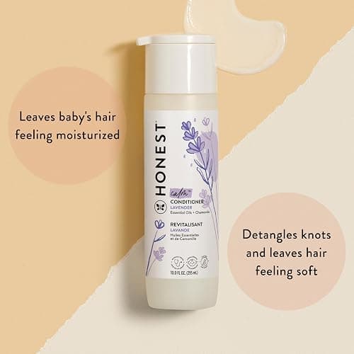 The Honest Company Silicone-Free Conditioner & 2-in-1 Cleansing Shampoo Body Wash Duo Gentle for Baby, Naturally Derived, Lavender Calm, 20 fl oz thumbnail 2
