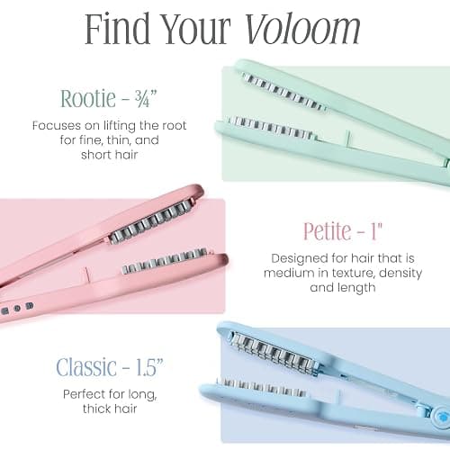 VOLOOM Petite 1” Inch Professional Volumizing Ceramic Flat Iron - Hair Volumizer & Styling Tool with Adjustable Temp & Auto Shut-Off for Lasting Volume for Medium or Fine Hair - Heat Resistant Case thumbnail 5