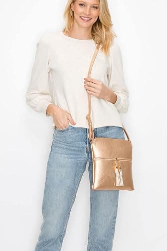 Solene Womens Lightweight Medium Crossbody Purse with Tassel, Perfect Size Crossbody Bags for Daily Use, travel thumbnail 2