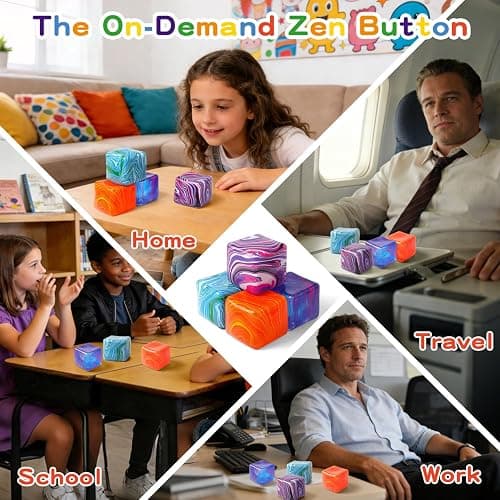 Stress Balls, Squishy Stress Cube for Kids Adults, Squishy Slow Rising Fidget Cube Sensory Toys for Anxiety Stress Relief, High Density Ice Squeeze Ball Cubes for Adults Kids.(Green) thumbnail 5