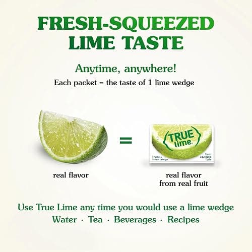 True Lime 100ct (Pack of 1) - Water Enhancer - Bulk Dispenser - 0 Calorie Drink Mix Packets For Water - Sugar Free Lime Flavoring Powder Packets thumbnail 3
