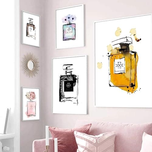 YQHWLKJ Fashionable Modern Rose Perfume Bottle Wall Painting Home Decoration Canvas Painting Poster No Frame thumbnail 6