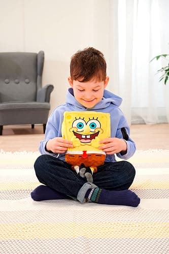 Simba Toys Spongebob Squarepants Plush – Ultra Soft & Cuddly - Kids Toy, Gift for Children, Ages 3+, Yellow, 14 inches (Huggable Collectible) thumbnail 2