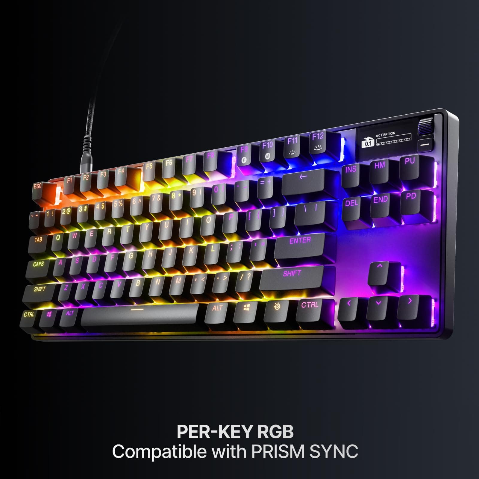 SteelSeries Apex Pro TKL Gen 3 OmniPoint 3.0 HyperMagnetic Switches — Adjustable Actuation — Rapid Trigger — Game-Ready Presets — Protection Mode — Rapid Tap/SOCD — OLED — RGB — PBT Keycaps — USB-C thumbnail 10