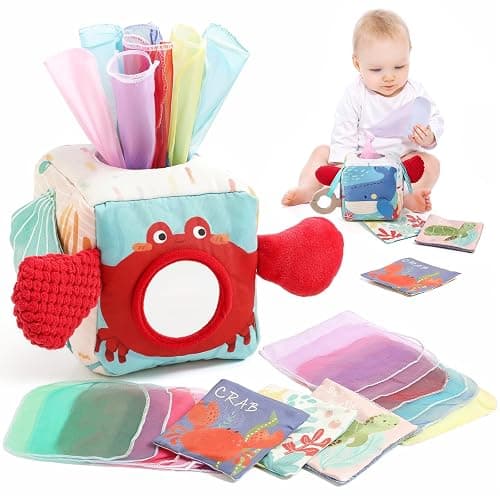 Youuys Baby Tissue Box Toy for Babies 6-12 Months - Montessori Toys Baby Tissue Box Sensory Toys for 1 Year Old - Boy Girl Gifts for Babies 6 12 18 Months Old (Ocean) - Image 1