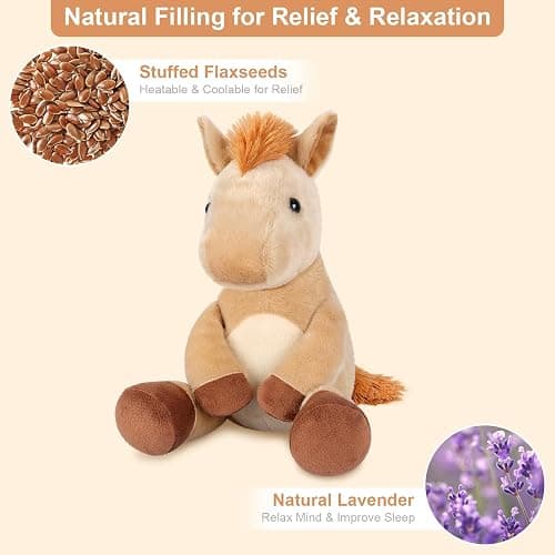 SuzziPals Heatable & Coolable Horses Stuffed Animals, Microwave Heating Pad, Horses Plush for Companion, Cute Plushies Horse Lavender Stuff, Horse Toys Gifts thumbnail 3