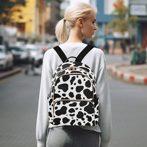 Sletend Mini Backpack Cow Print Fashion Backpack Purse for Women,Handbag Shoulder Bag Casual Daypack, Ladies Gift for College Work（S） thumbnail 7