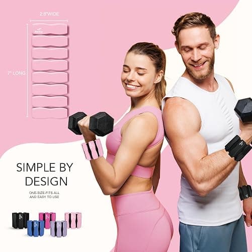 Wrist Ankle Weights for Women Men Kids, Leg Arm Wrist Weights Bangles 1lb*2 1.5lb*2 2lb*2Wearable Weights Pilates Weighted Bracelet for Strength Training Walking Swimming Exercises Yoga Physical Therapy thumbnail 3
