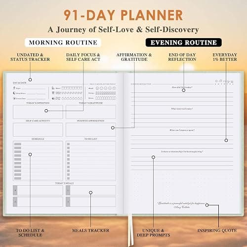 Lanpn Self Care Journal for Women, Self Love Guided Journals with Prompts, Daily Reflection Wellness & Gratitude Planner, 5 Minute Mental Health Notebook, Mindfulness Mood Log, 240 Pages, Sage Green thumbnail 4