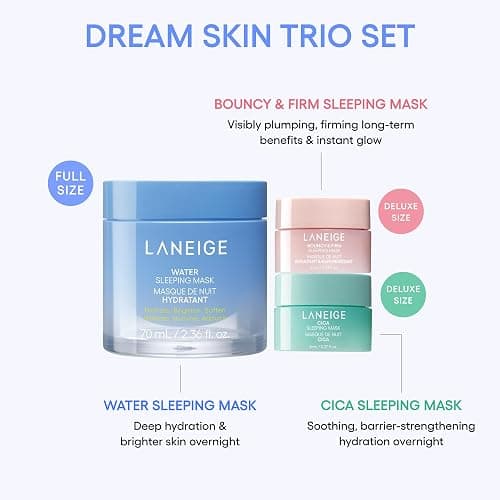 LANEIGE Water Sleeping Mask: Hydrating Korean Overnight Mask with Squalane & Probiotic-Derived Complex, for Bright, Glowing Skin & Barrier Support thumbnail 2