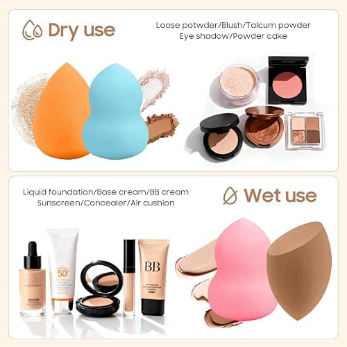 30 Pcs Multicolor Makeup Sponge Set - Latex-Free, Soft & Reusable Beauty Makeup Sponge for Wet/Dry Use Blending Powder Puff for Foundation & Concealer Washable Makeup Sponges thumbnail 5