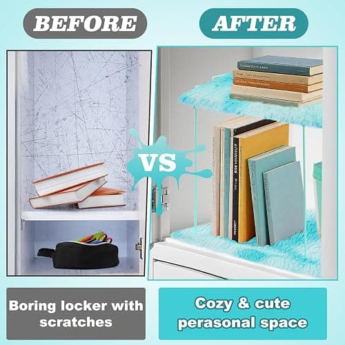 2Pcs Tie-dye Blue Locker Accessories Rug for Middle High School Girls, 12'' | Cosweet Locker Decor, Anti Slip Square Fluffy Faux Fur Rug, Area Carpet, Aesthetic Nail Photography Props thumbnail 5