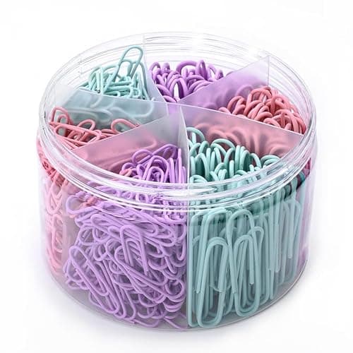 Macaron Colored Paper Clips,450 pcs Paper Clips Assorted Sizes, Large Small（1.1 inch & 2 inch） Paperclips, Paper Clip for Paperwork Office School and Personal Use - Image 1