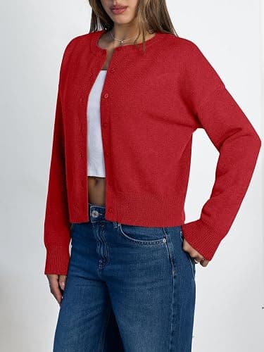 LILLUSORY Womens Cropped Cardigan Sweaters Lightweight Fall Crop Cotton Knit Y2k Outfits Fashion Button Up Clothes 2025 thumbnail 3