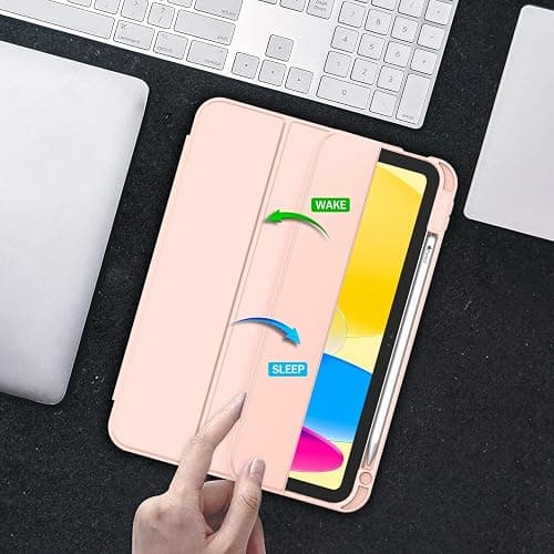 ZryXal iPad (A16) Case/iPad 10th Generation Case [11-Inch 2025/10.9 Inch 2022] with Pencil Holder, Smart Cover with Soft TPU Back [Support Auto Wake/Sleep] (Bisque) thumbnail 7