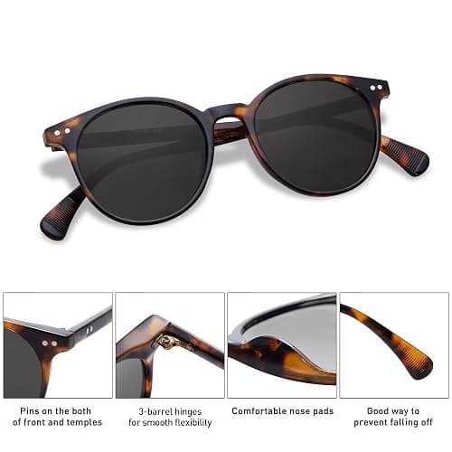 SOJOS Small Round Classic Polarized Sunglasses for Women Men Vintage Style UV400 Lens MAY SJ2113 thumbnail 5