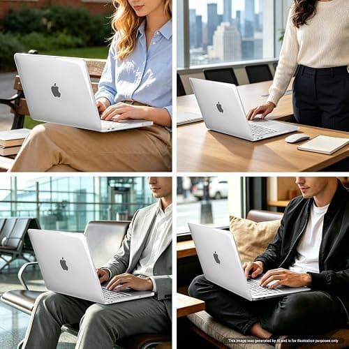 MOSISO Compatible with MacBook Neo Case 13 inch 2026 A3404 A18 Pro Chip | 4 in 1 Kit Precision Fit Crack & Scratch Resistant Protective Hard Shell Case Cover, Crystal Clear thumbnail 6
