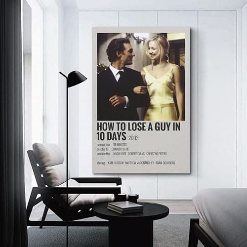 SAHEAWEBWBAE Poster "How to Lose A Guy in 10 Days", ästhetische Wandkunst, Leinwand, Vintage-Poster, dekoratives Gemälde, Wohnzimmer, Schlafzimmer, Dekoration, 20 x 30 cm, ungerahmter Stil thumbnail 3
