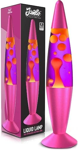 JAMBO 16" Beautiful Lamp- Purple with Yellow/Orange Wax, Relaxing Liquid Light, Night Light Nightlight, Home Decor Living Room Office Bedroom Lamp for Adults Teens Kids, Magma Motion thumbnail 2